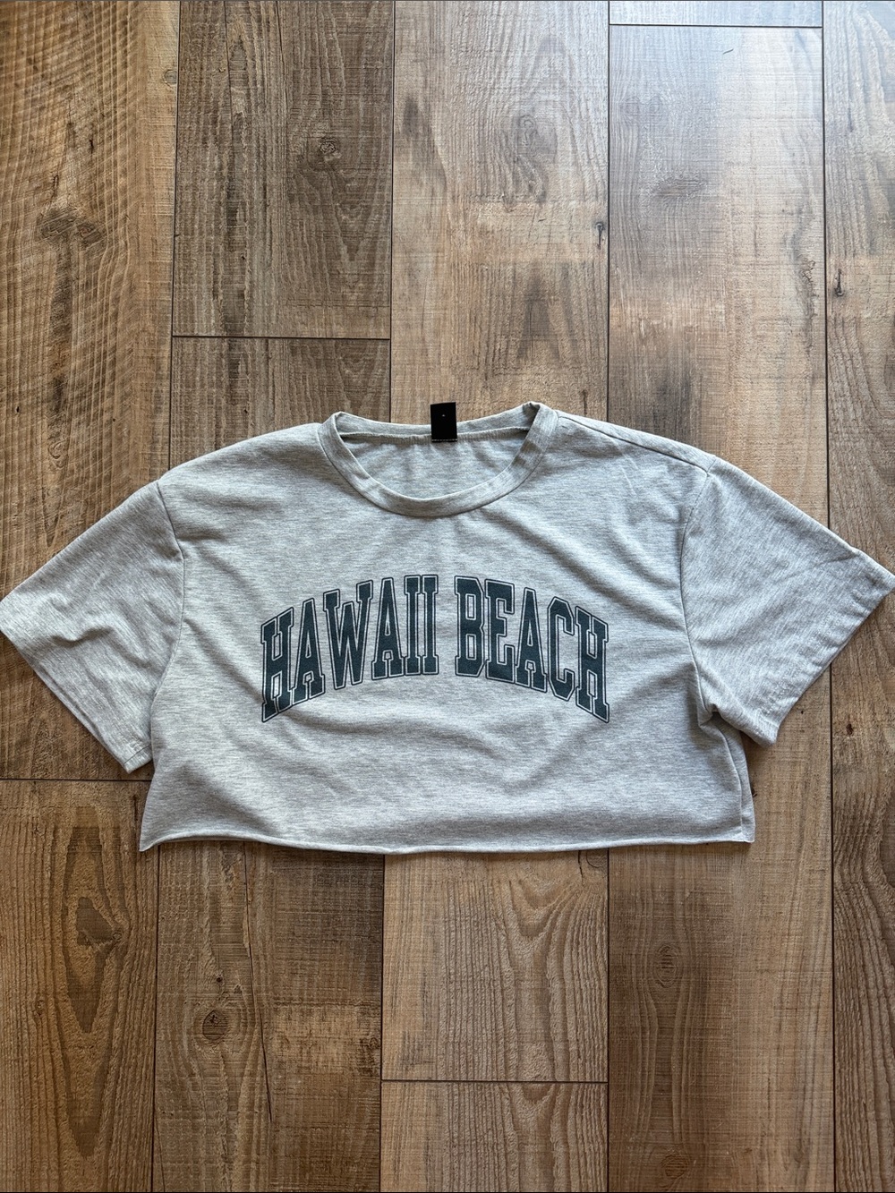 SHEIN Gray Hawaii Beach Cropped Tee